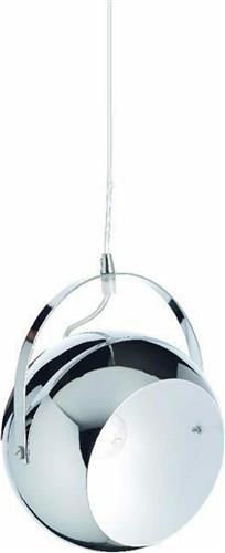 Aca Akanaes Μοντέρνο Κρεμαστό Φωτιστικό Μονόφωτο Μπάλα με Ντουί E27 σε Ασημί Χρώμα OD8067CH