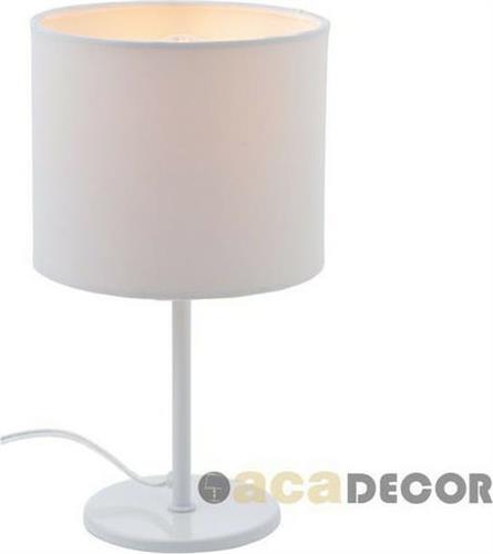 Aca Arioso Πορτατίφ με Λευκό Καπέλο και Λευκή Βάση MT3000W