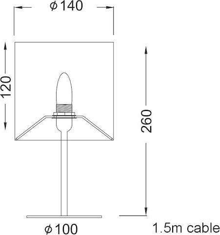 Aca Arioso Πορτατίφ με Λευκό Καπέλο και Λευκή Βάση MT3000W