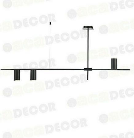 Aca Aristo Μοντέρνο Κρεμαστό Φωτιστικό Τρίφωτο με Ντουί GU10 σε Μαύρο Χρώμα OD843C130B