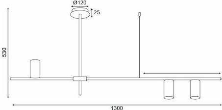 Aca Aristo Μοντέρνο Κρεμαστό Φωτιστικό Τρίφωτο με Ντουί GU10 σε Μαύρο Χρώμα OD843C130B
