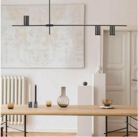 Aca Aristo Μοντέρνο Κρεμαστό Φωτιστικό Τρίφωτο με Ντουί GU10 σε Μαύρο Χρώμα OD843C130B