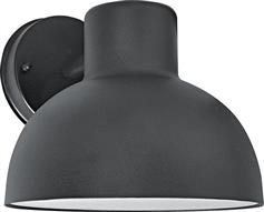 Aca Bero Επιτοίχιο Φωτιστικό με Καπέλο Εξωτερικού Χώρου E27 σε Μαύρο Χρώμα BERO1WBK