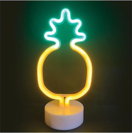 Aca Διακοσμητικό Φωτιστικό Aνανάς Neon Μπαταρίας & USB σε Κίτρινο Χρώμα FPINAPPLENEON2A