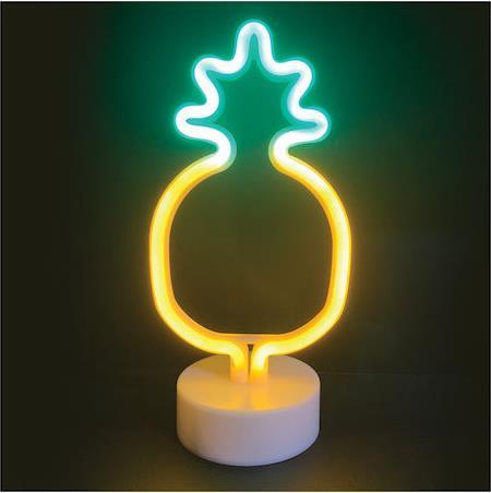 Aca Διακοσμητικό Φωτιστικό Aνανάς Neon Μπαταρίας & USB σε Κίτρινο Χρώμα FPINAPPLENEON2A