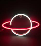 Aca Διακοσμητικό Φωτιστικό Μοοn Light Neon Μπαταρίας σε Λευκό Χρώμα X041082319