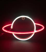 Aca Διακοσμητικό Φωτιστικό Μοοn Light Neon Μπαταρίας σε Λευκό Χρώμα X041082319