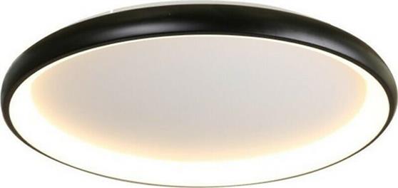 Aca Diana Μοντέρνα Μεταλλική Πλαφονιέρα Οροφής με Ενσωματωμένο LED σε Μαύρο χρώμα 81cm BR71LEDC81BK