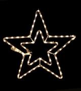 Aca Double Stars Χριστουγεννιάτικο Διακοσμητικό Κρεμαστό Αστέρι Φωτιζόμενο Πλαστικό Λευκό 46cm X081811116