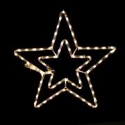 Aca Double Stars Χριστουγεννιάτικο Διακοσμητικό Κρεμαστό Αστέρι Φωτιζόμενο Πλαστικό Θερμό Λευκό 55x55cm X0818131