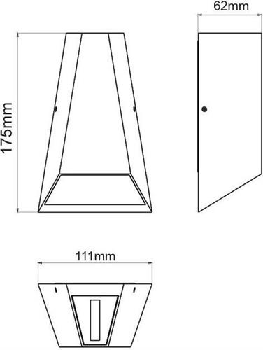 Aca Επιτοίχιο Σποτ Εξωτερικού Χώρου με Ενσωματωμένο LED σε Γκρι Χρώμα LG0187G