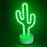 Aca Επιτραπέζιο Διακοσμητικό Φωτιστικό Κάκτος Neon Μπαταρίας σε Πράσινο Χρώμα X04455315