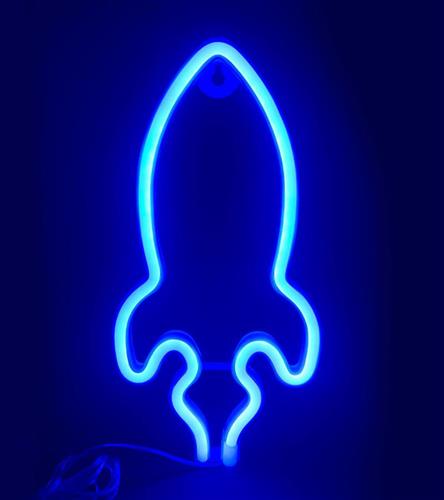 Aca Επιτραπέζιο Διακοσμητικό Φωτιστικό Neon Μπαταρίας σε Μπλε Χρώμα X04876320