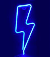 Aca Επιτραπέζιο Διακοσμητικό Φωτιστικό Neon Μπαταρίας σε Μπλε Χρώμα X04986318