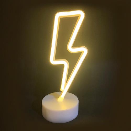 Aca Επιτραπέζιο Διακοσμητικό Φωτιστικό Neon Μπαταρίας σε Λευκό Χρώμα X04341318
