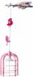 Aca Foret Κλουβάκι Πουλιού Μονόφωτο Παιδικό Φωτιστικό Κρεμαστό από Πλαστικό 60W με Υποδοχή E27 Ροζ 20cm MD150411P