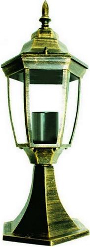 Aca Φωτιστικό Φαναράκι Εξωτερικού Χώρου E27 σε Χρυσό-Μαύρο Χρώμα HI6173GB