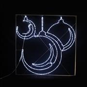Aca Φωτιζόμενη Χριστουγεννιάτικη Διακοσμητική Μπάλα Λευκή Ρεύματος με Φωτοσωλήνα 120cm Εξωτερικής Χρήσης Three Christmas X0841422113