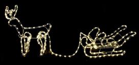 Aca Φωτιζόμενη Χριστουγεννιάτικη Φιγούρα Τάρανδος Λευκή Ρεύματος με Φωτοσωλήνα 145x23.5x49cm Εξωτερικής Χρήσης X081921214