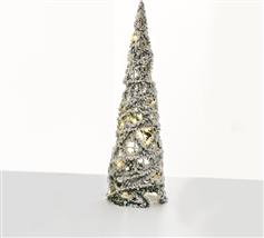 Aca Φωτιζόμενο Χριστουγεννιάτικο Διακοσμητικό Δεντράκι Κώνος 40cm Λευκό X112011311