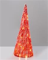 Aca Φωτιζόμενο Χριστουγεννιάτικο Διακοσμητικό Δεντράκι Κώνος 50cm Μπαταρίας Κόκκινο X112011331