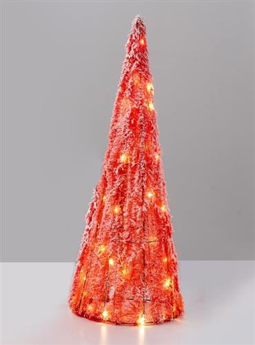 Aca Φωτιζόμενο Χριστουγεννιάτικο Διακοσμητικό Δεντράκι Κώνος 60cm Μπαταρίας Κόκκινο X113011332