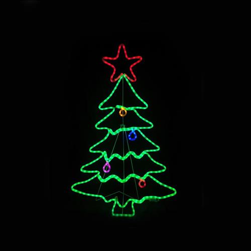 Aca Φωτιζόμενο Χριστουγεννιάτικο Διακοσμητικό Δέντρο Φωτοσωλήνας 114cm Εξωτερικού Χώρου Ρεύματος Πράσινο X082883429