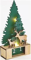 Aca Φωτιζόμενο Χριστουγεννιάτικο Διακοσμητικό Ξύλινο Δεντράκι 23.5cm Μπαταρίας Πράσινο X0731627