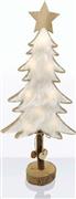 Aca Φωτιζόμενο Χριστουγεννιάτικο Διακοσμητικό Ξύλινο Δεντράκι 35cm Μπαταρίας Λευκό X06811219