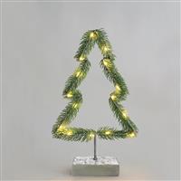 Aca Φωτιζόμενο Χριστουγεννιάτικο Διακοσμητικό Μεταλλικό Δεντράκι 40cm Μπαταρίας Λευκό X09151108