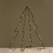 Aca Φωτιζόμενο Χριστουγεννιάτικο Διακοσμητικό Μεταλλικό Δεντράκι 65cm Εξωτερικού Χώρου Ρεύματος Μαύρο X07751446