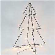 Aca Φωτιζόμενο Χριστουγεννιάτικο Διακοσμητικό Μεταλλικό Δεντράκι 85cm Εξωτερικού Χώρου Ρεύματος Μαύρο X07901446