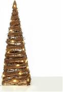 Aca Φωτιζόμενο Χριστουγεννιάτικο Διακοσμητικό Μεταλλικό Δεντράκι Πυραμίδα 50cm Μπαταρίας Καφέ X11301120