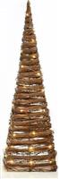 Aca Φωτιζόμενο Χριστουγεννιάτικο Διακοσμητικό Μεταλλικό Δεντράκι Πυραμίδα 90cm Μπαταρίας Καφέ X11501120