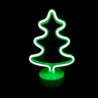 Aca Φωτιζόμενο Χριστουγεννιάτικο Διακοσμητικό Πλαστικό Δεντράκι Φωτοσωλήνας 26cm Μπαταρίας Πράσινο X04445306