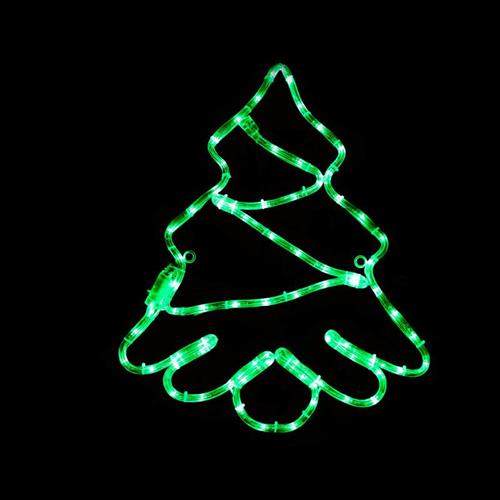 Aca Φωτιζόμενο Χριστουγεννιάτικο Διακοσμητικό Πλαστικό Δεντράκι Φωτοσωλήνας 51cm Εξωτερικού Χώρου Ρεύματος Πράσινο X0818519