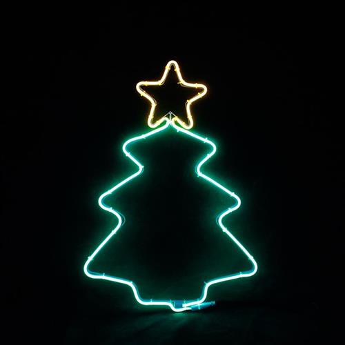 Aca Φωτιζόμενο Χριστουγεννιάτικο Διακοσμητικό Πλαστικό Δεντράκι Φωτοσωλήνας 54cm Εξωτερικού Χώρου Ρεύματος Πράσινο X082003419