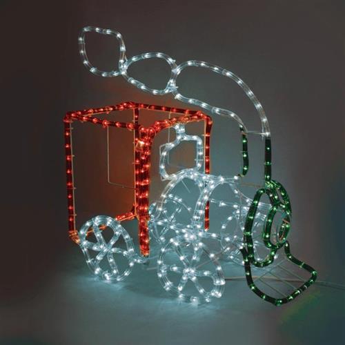 Aca Φωτιζόμενο Χριστουγεννιάτικο Διακοσμητικό Τρενάκι Ρεύματος με Φωτοσωλήνα 50x41x21cm Εξωτερικής Χρήσης X082883217