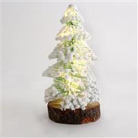Aca Φωτιζόμενο Χριστουγεννιάτικο Διακοσμητικό Χιονισμένο Δεντράκι 26cm Μπαταρίας Λευκό X09101110