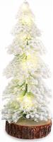Aca Φωτιζόμενο Χριστουγεννιάτικο Διακοσμητικό Χιονισμένο Δεντράκι 36cm Μπαταρίας Λευκό X09151110
