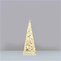 Aca Φωτιζόμενο Χριστουγεννιάτικο Διακοσμητικό Υφασμάτινο Δεντράκι Κώνος 50cm Μπαταρίας Λευκό X11301119