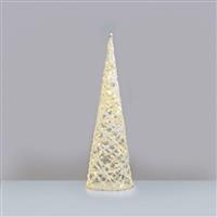 Aca Φωτιζόμενο Χριστουγεννιάτικο Διακοσμητικό Υφασμάτινο Δεντράκι Κώνος 90cm Μπαταρίας Λευκό X11501119