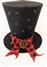 Aca Φωτιζόμενο Χριστουγεννιάτικο Υφασμάτινο Διακοσμητικό Καπέλο Μαύρο Μπαταρίας 25x26x25cm Εξωτερικής Χρήσης X11201111