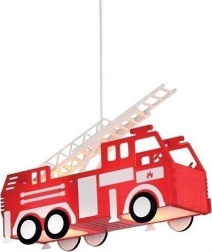 Aca Heroes Όχημα Πυροσβεστικής Πολύφωτο Παιδικό Φωτιστικό Κρεμαστό από Ξύλο 13W με Υποδοχή E27 σε Κόκκινο Χρώμα MD160232A