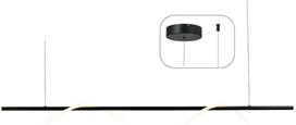 Aca Kyma Μοντέρνο Κρεμαστό Φωτιστικό Ράγα με Ενσωματωμένο LED σε Μαύρο Χρώμα ZM36LEDP190BK