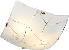 Aca Locris Κλασική Γυάλινη Πλαφονιέρα Οροφής με Ντουί E27 σε Λευκό χρώμα 40cm DL187I