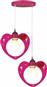 Aca Love Καρδούλες Πολύφωτο Παιδικό Φωτιστικό Κρεμαστό από Ξύλο 40W με Υποδοχή E27 σε Ροζ Χρώμα 35cm MD70832
