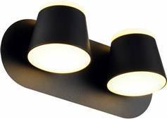 Aca Lucido Μοντέρνο Φωτιστικό Τοίχου με Ενσωματωμένο LED και Θερμό Λευκό Φως σε Μαύρο Χρώμα Πλάτους 27cm V83LEDW27BK