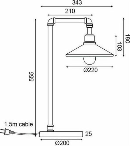 Aca Pipe Πορτατίφ με Μαύρο Καπέλο και Μαύρη Βάση AR4171T56BG