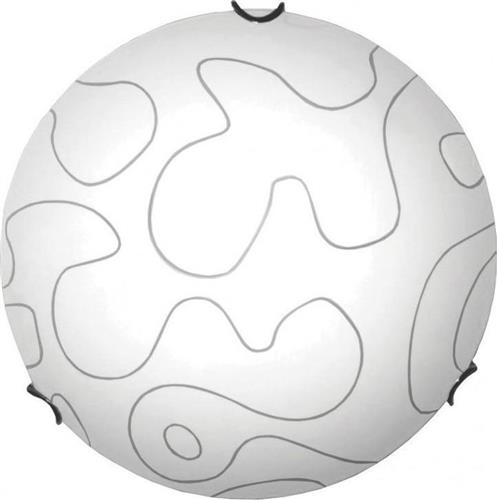 Aca Puzzle Κλασική Γυάλινη Πλαφονιέρα Οροφής με Ντουί E27 σε Λευκό χρώμα 40cm XD05400